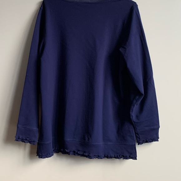 Quacker Factory Butterfly Embellished Long Sleeve Top - Picture 2 of 7